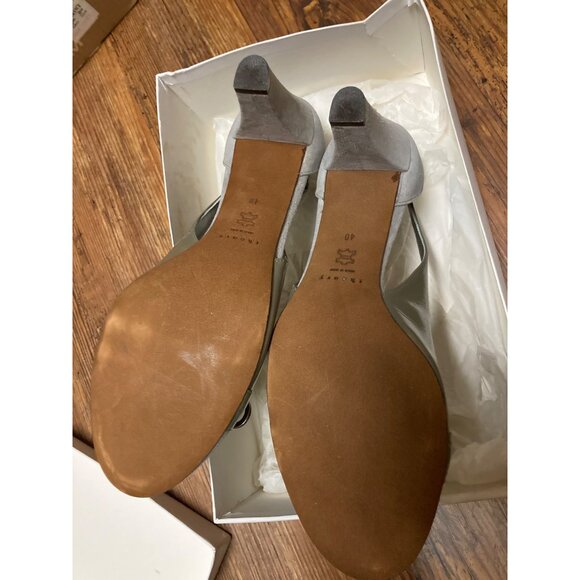 Theory Women's Two-Tone Leather & Suede Open Toe Heels Size 40 New In Box - Picture 5 of 9